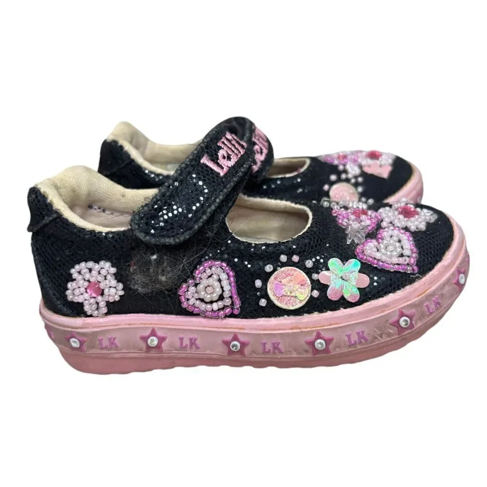 Lelli Kelly Toddler Shoes Mary Jane Black Sequin Beaded Size 21